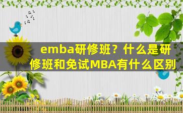 emba研修班？什么是研修班和免试MBA有什么区别