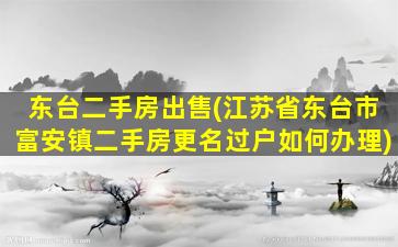 东台二手房*(江苏省东台市富安镇二手房更名过户如何办理)