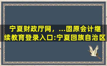 宁夏财政厅网，…固原会计继续教育登录入口：宁夏回族自治区财政厅插图