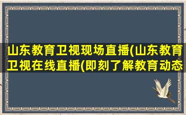 山东教育卫视现场直播(山东教育卫视在线直播(即刻了解教育动态))