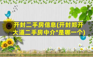 开封二手房信息(开封郑开大道二手房中介*是哪一个)插图