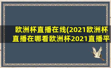 欧洲杯直播在线(2021欧洲杯直播在哪看欧洲杯2021直播平台汇总)插图