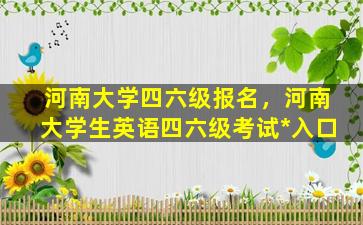 河南大学四六级报名，河南大学生英语四六级考试*入口插图