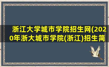 浙江大学城市学院招生网(2020年浙大城市学院(浙江)招生简章)