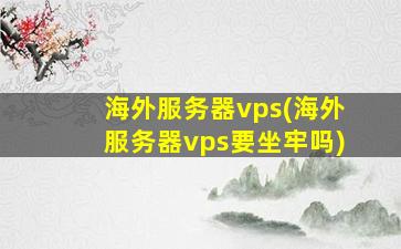 海外服务器vps(海外服务器vps要坐牢吗)