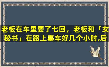 老板在车里要了七回，老板和「女秘书」在路上塞车好几个小时,后来他们竟然…插图