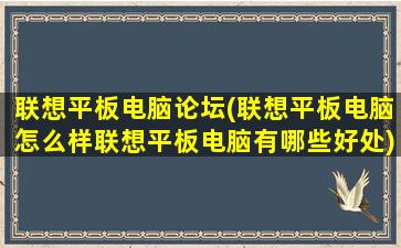 联想平板电脑论坛(联想平板电脑怎么样联想平板电脑有哪些好处)