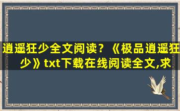 逍遥狂少全文阅读？《极品逍遥狂少》txt下载在线阅读全文,求百度网盘云资源插图