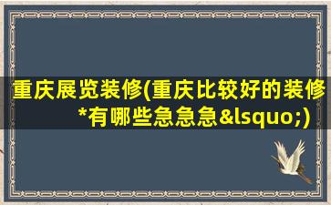 重庆展览装修(重庆比较好的装修*有哪些急急急‘)插图