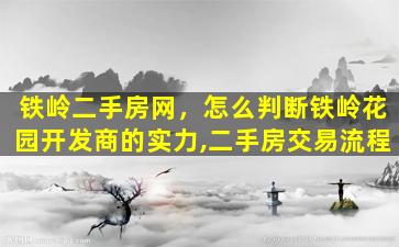 铁岭二手房网，怎么判断铁岭花园开发商的实力,二手房交易流程